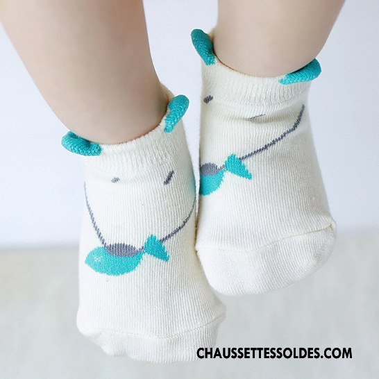 Chaussettes Courtes Fille Chat Enfant Homme Femme Le Nouveau Antidérapant Bleu