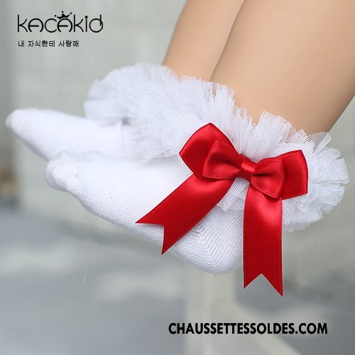 Chaussettes Courtes Fille Chaussette Courte Chaussettes En Coton Doux Enfant Papillon Femme Blanc