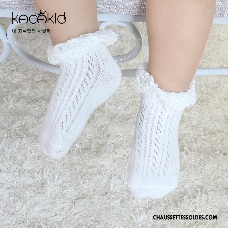 Chaussettes Courtes Fille Chaussette Courte Enfant 100% Coton Bois Creux Guipure Femme Rose