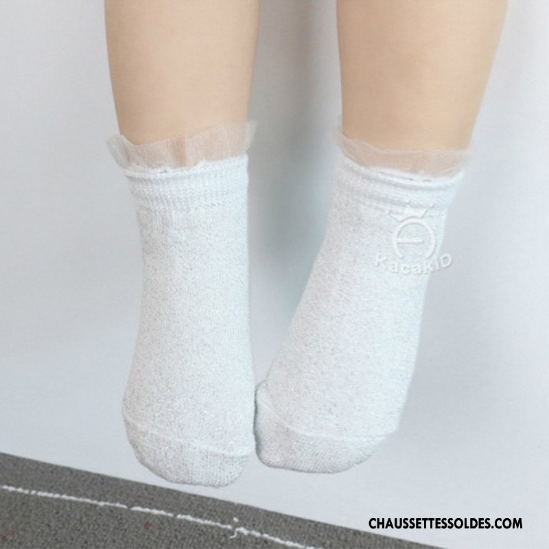 Chaussettes Courtes Fille Chaussette Courte Enfant Nouveau Bébé Tendance Été Rose Argent