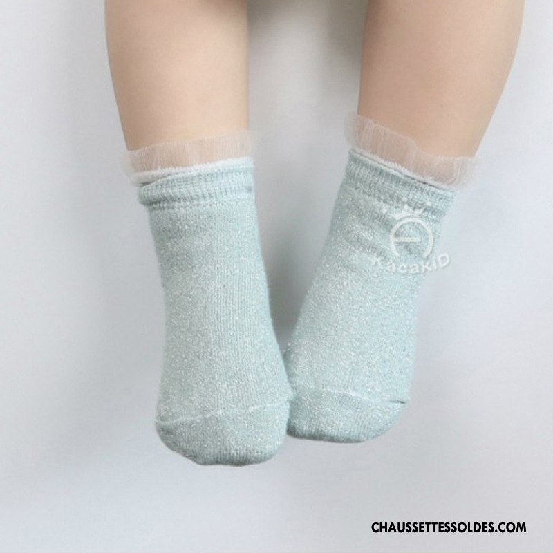 Chaussettes Courtes Fille Chaussette Courte Enfant Nouveau Bébé Tendance Été Rose Argent