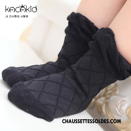 Chaussettes Courtes Fille Chaussette Courte Grille Été Mince Printemps Enfant Blanc