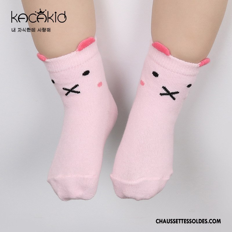 Chaussettes Courtes Fille Chaussette Courte Petit Bébé Antidérapant Femme Dessin Animé Rose