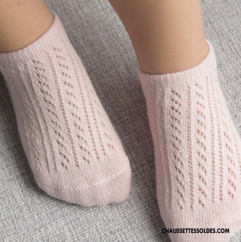 Chaussettes Courtes Fille Creux Guipure Gros Été Enfant Engrener Chaussettes En Coton Gris