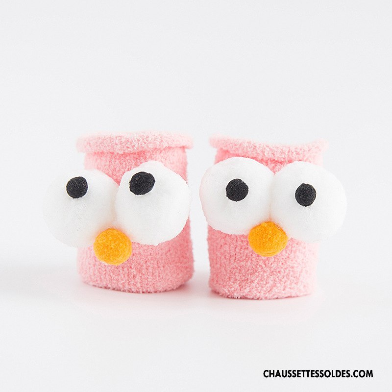 Chaussettes Courtes Fille Créatif Matelassé Gros Enfant Thermiques Œil Bleu