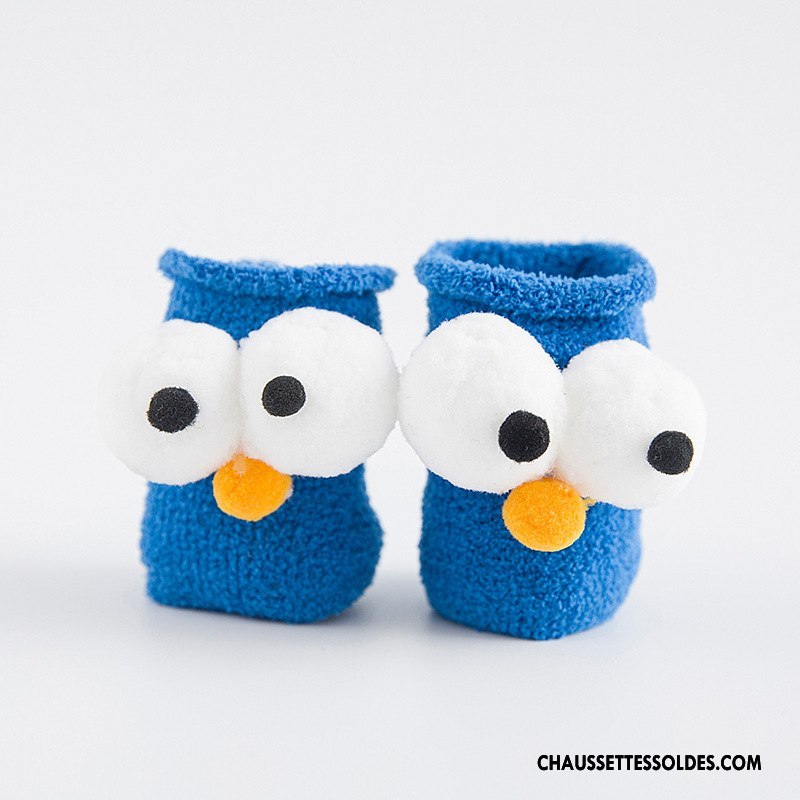 Chaussettes Courtes Fille Créatif Matelassé Gros Enfant Thermiques Œil Bleu