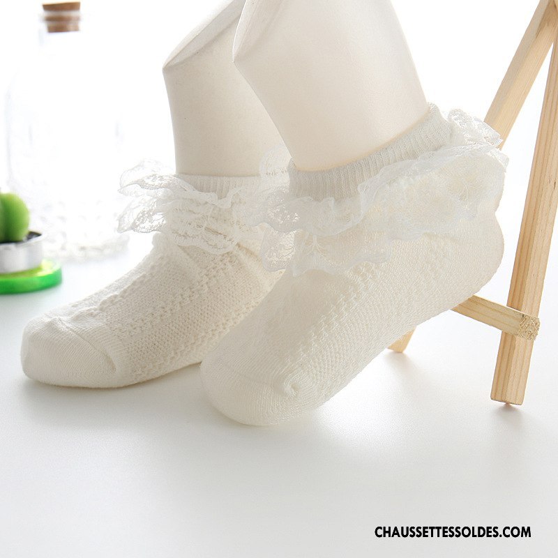 Chaussettes Courtes Fille Dentelle Couche Double Bébé Enfant Printemps Le Nouveau Vert
