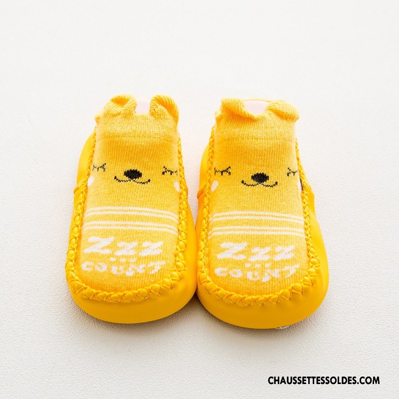 Chaussettes Courtes Fille Dessin Animé Créatif Semelle Doux Bébé Le Nouveau Été Jaune