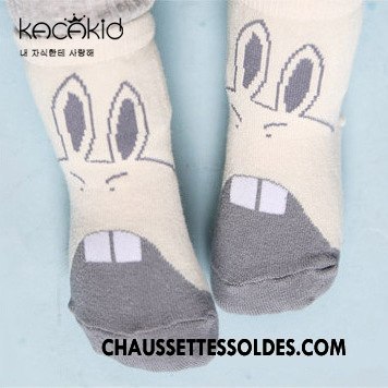 Chaussettes Courtes Fille Dessin Animé Enfant Antidérapant Charmant 100% Coton Chaussette Courte Gris