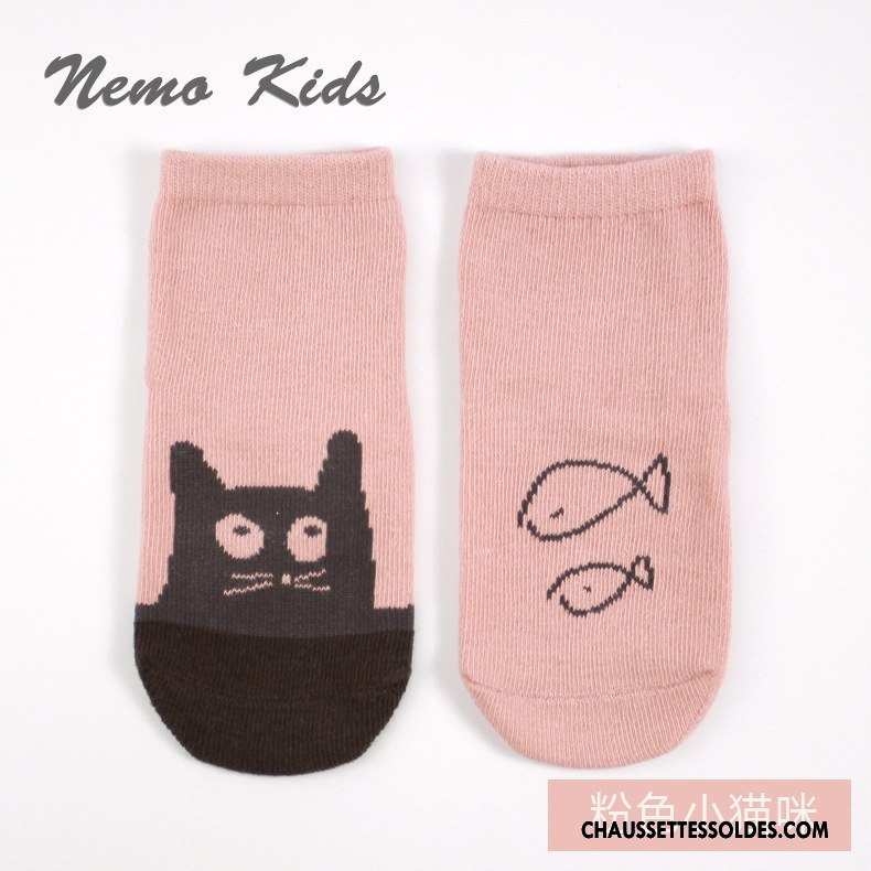 Chaussettes Courtes Fille Dessin Animé Enfant Asymétrie Antidérapant Bébé Matelassé Or