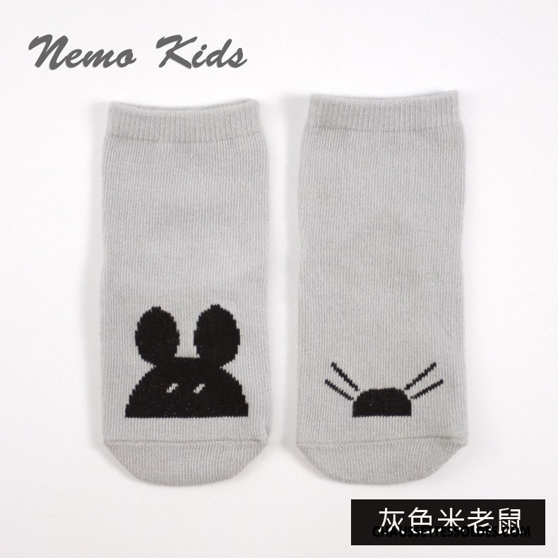 Chaussettes Courtes Fille Dessin Animé Enfant Asymétrie Antidérapant Bébé Matelassé Or
