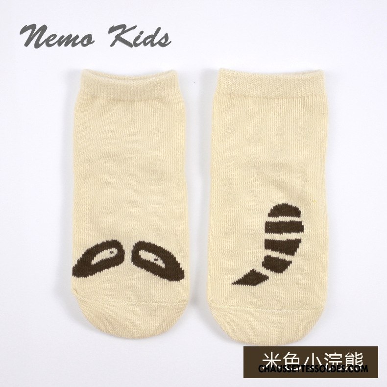 Chaussettes Courtes Fille Dessin Animé Enfant Asymétrie Antidérapant Bébé Matelassé Or