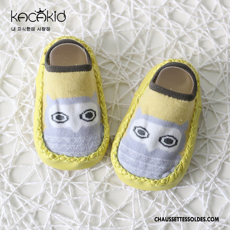 Chaussettes Courtes Fille Dessin Animé Enfant Bébé Semelle Doux Femme Homme Noir