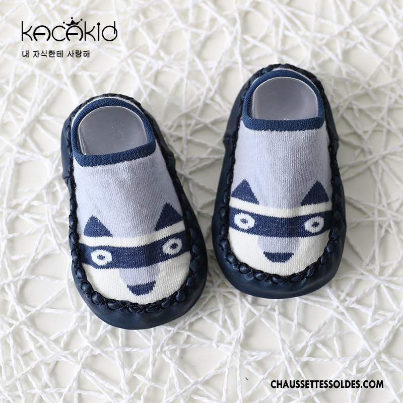 Chaussettes Courtes Fille Dessin Animé Enfant Bébé Semelle Doux Femme Homme Noir
