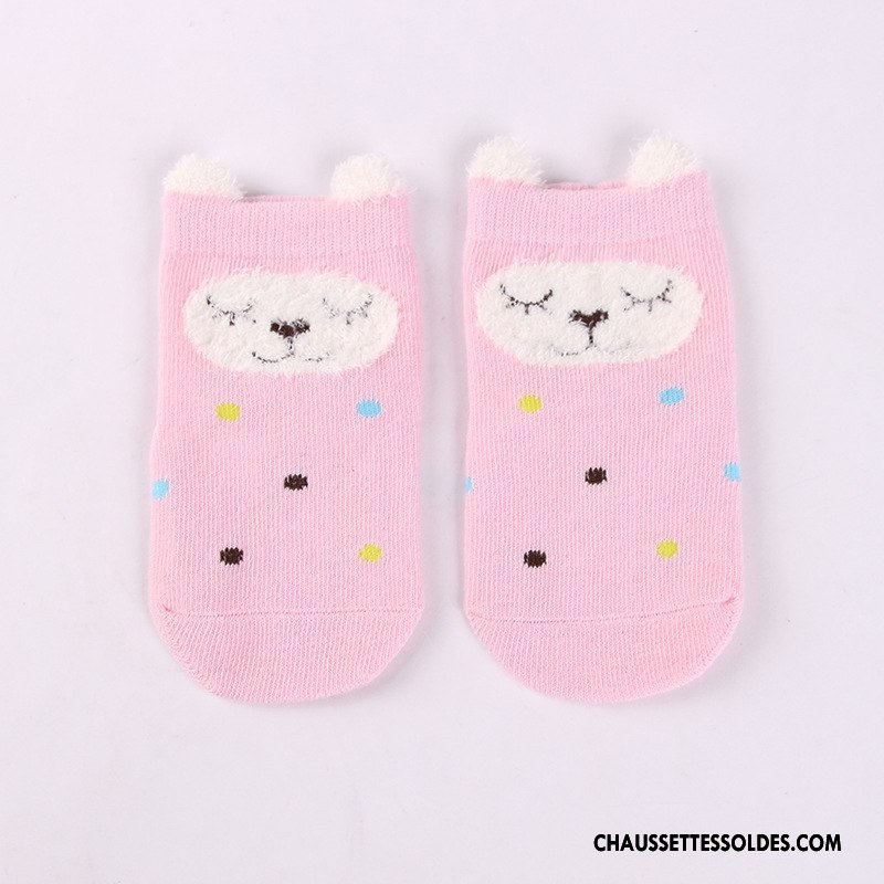 Chaussettes Courtes Fille Dessin Animé Enfant Plume Dimensionnel Yarn Bébé Rose