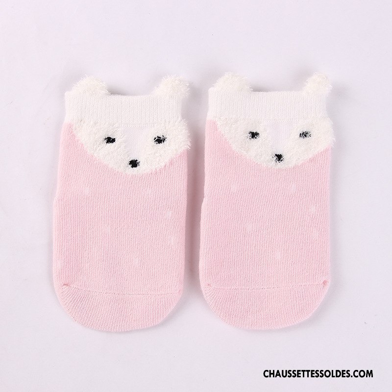 Chaussettes Courtes Fille Dessin Animé Enfant Plume Dimensionnel Yarn Bébé Rose