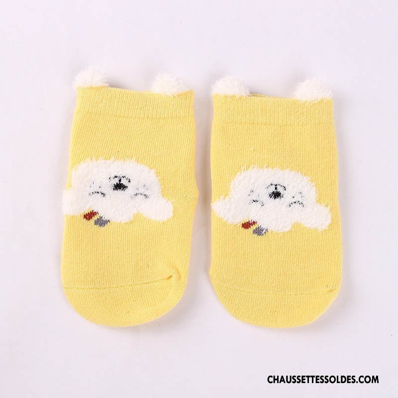 Chaussettes Courtes Fille Dessin Animé Enfant Plume Dimensionnel Yarn Bébé Rose
