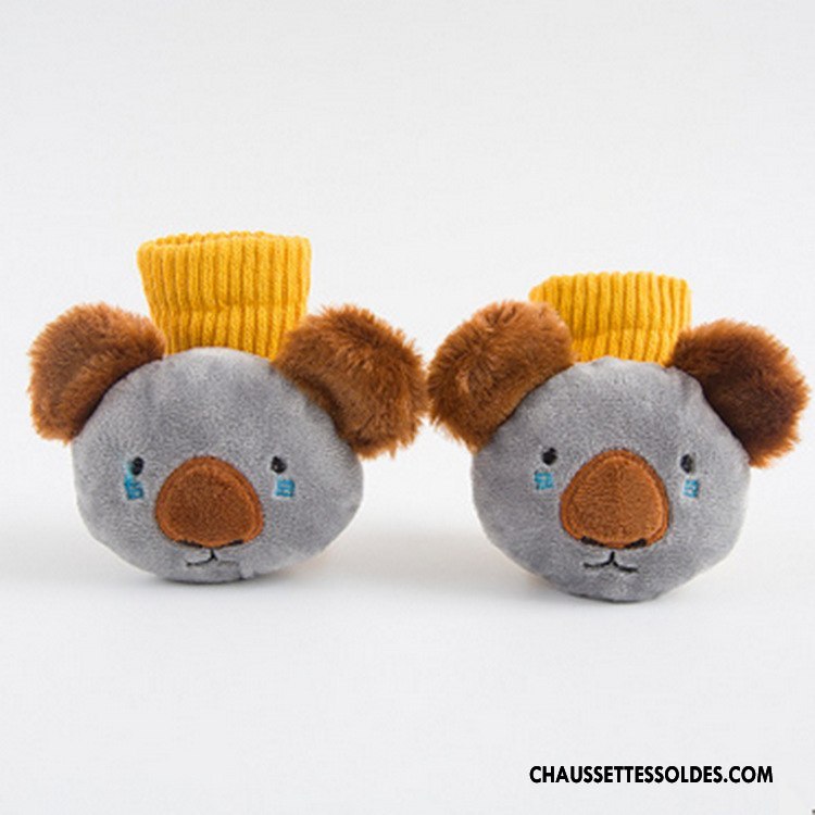 Chaussettes Courtes Fille Dessin Animé Petit Charmant Enfant Hiver Élève Rose Gris