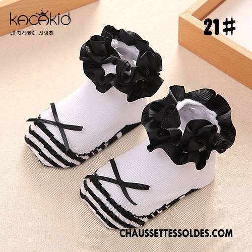 Chaussettes Courtes Fille Dessin Animé Printemps Enfant Papillon L'automne Dentelle Rose