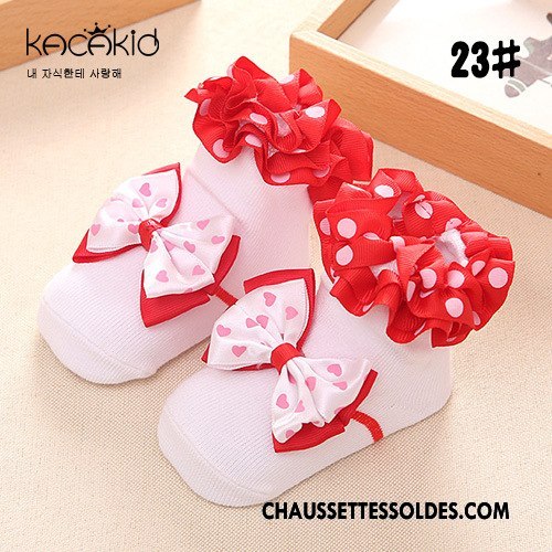 Chaussettes Courtes Fille Dessin Animé Printemps Enfant Papillon L'automne Dentelle Rose