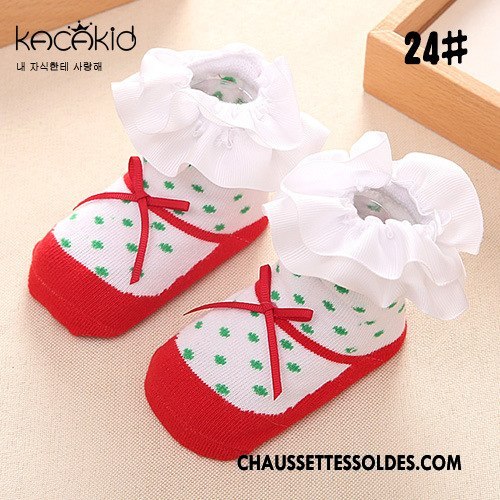 Chaussettes Courtes Fille Dessin Animé Printemps Enfant Papillon L'automne Dentelle Rose