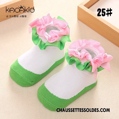 Chaussettes Courtes Fille Dessin Animé Printemps Enfant Papillon L'automne Dentelle Rose