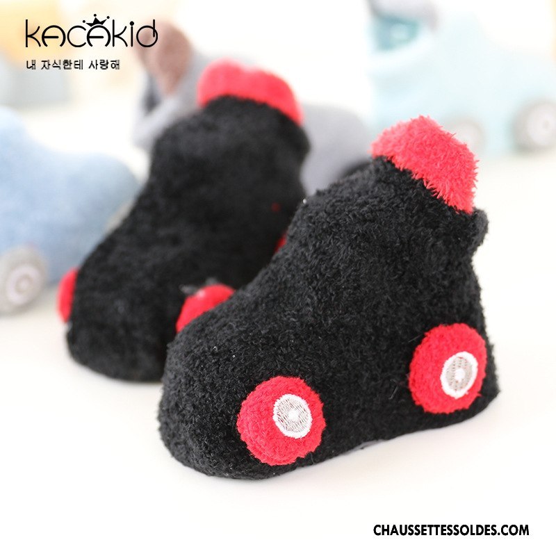 Chaussettes Courtes Fille Doux Bébé Antidérapant Charmant Petit Renforcé Bleu