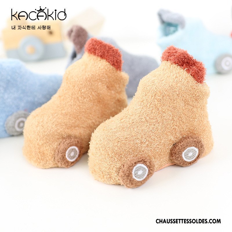 Chaussettes Courtes Fille Doux Bébé Antidérapant Charmant Petit Renforcé Bleu