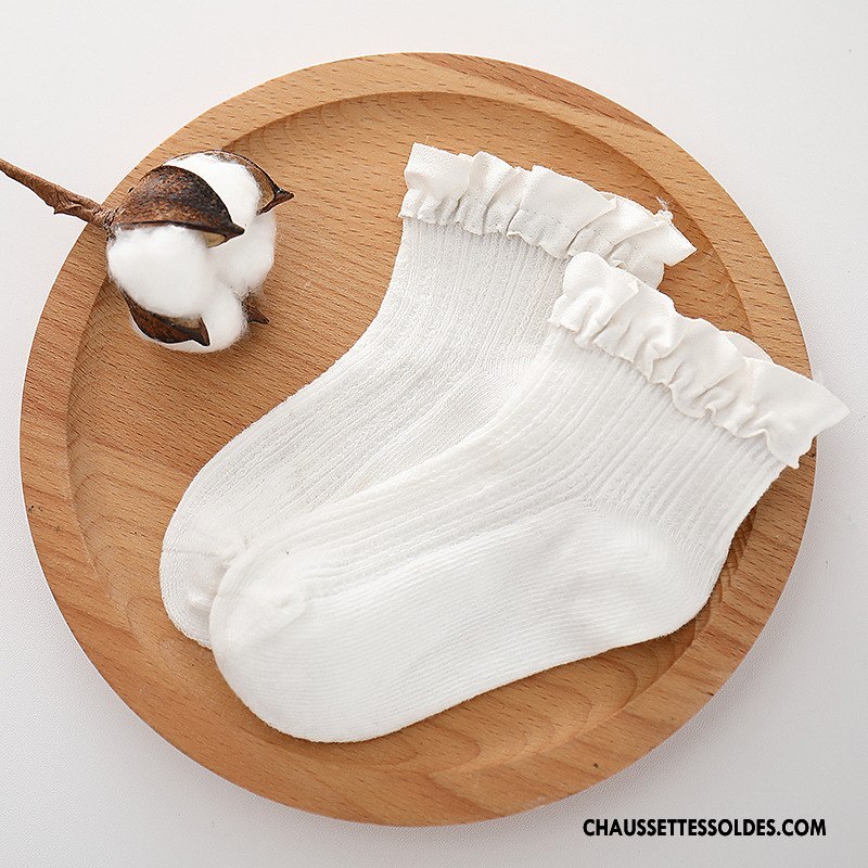 Chaussettes Courtes Fille Doux Tous Les Assortis Enfant Printemps Chaussettes En Coton Dentelle Bleu