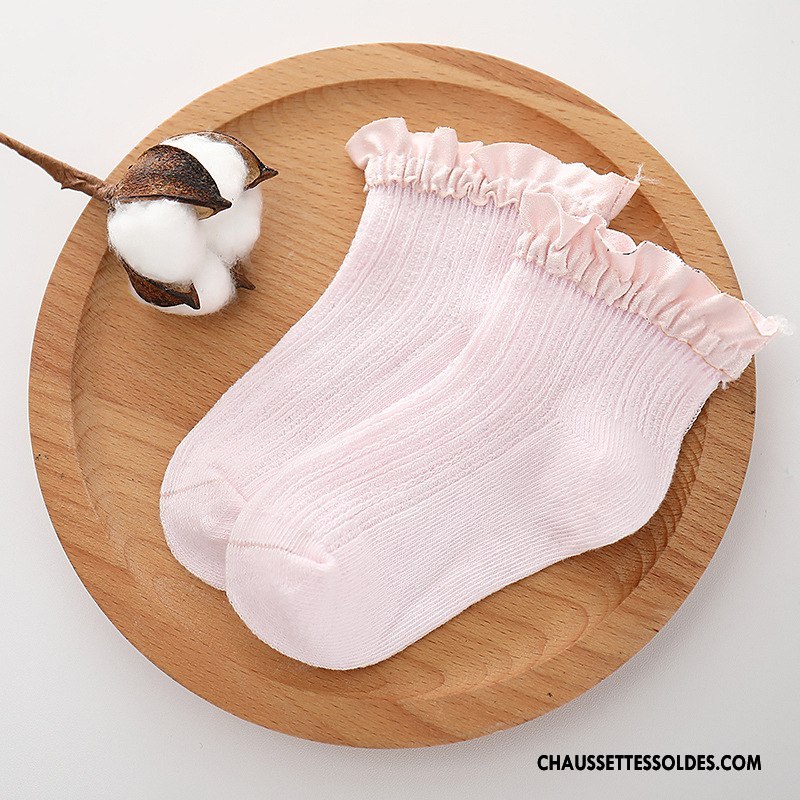 Chaussettes Courtes Fille Doux Tous Les Assortis Enfant Printemps Chaussettes En Coton Dentelle Bleu