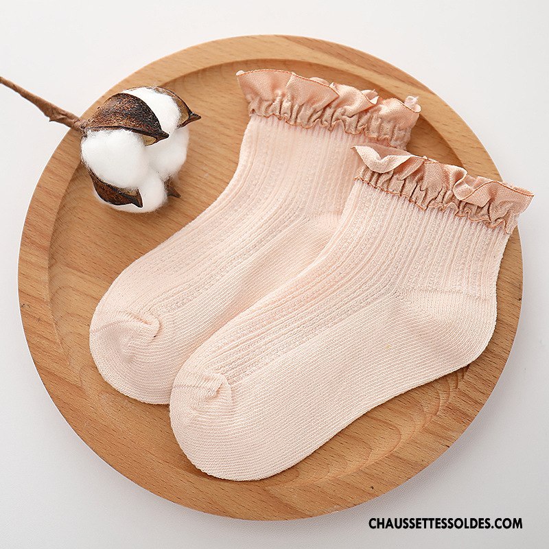Chaussettes Courtes Fille Doux Tous Les Assortis Enfant Printemps Chaussettes En Coton Dentelle Bleu