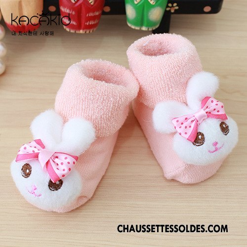Chaussettes Courtes Fille Enfant Bébé Dimensionnel Hiver Terry Nouveau Rose