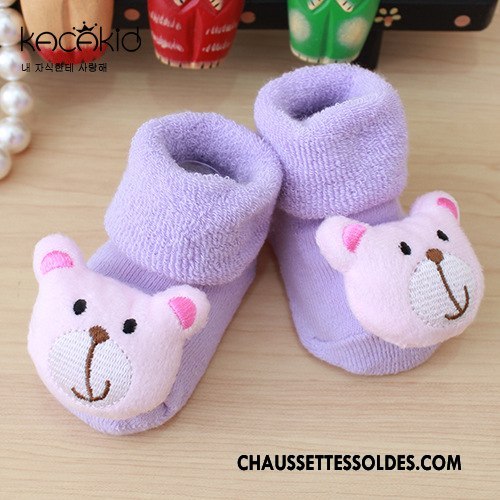 Chaussettes Courtes Fille Enfant Bébé Dimensionnel Hiver Terry Nouveau Rose