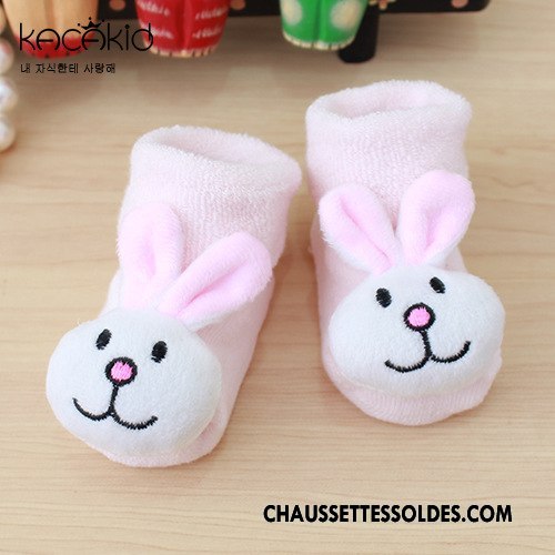Chaussettes Courtes Fille Enfant Bébé Dimensionnel Hiver Terry Nouveau Rose
