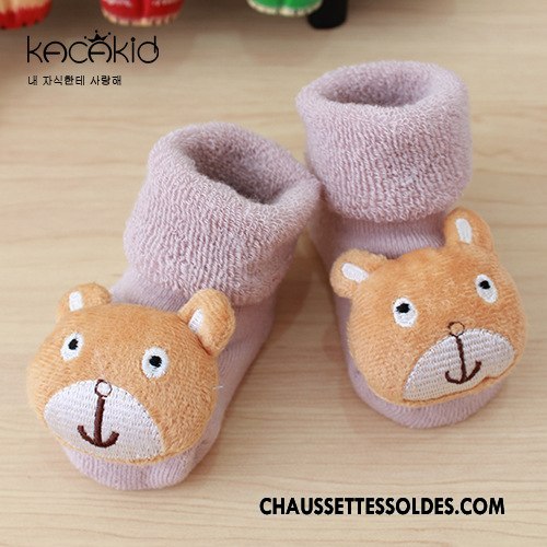 Chaussettes Courtes Fille Enfant Bébé Dimensionnel Hiver Terry Nouveau Rose