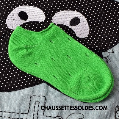 Chaussettes Courtes Fille Enfant Charmant Le Nouveau Élasticité Invisible Matelassé Vert