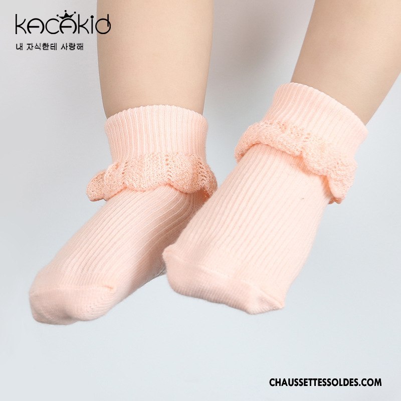Chaussettes Courtes Fille Enfant Dentelle Bébé Chaussette Courte Antidérapant 100% Coton Blanc