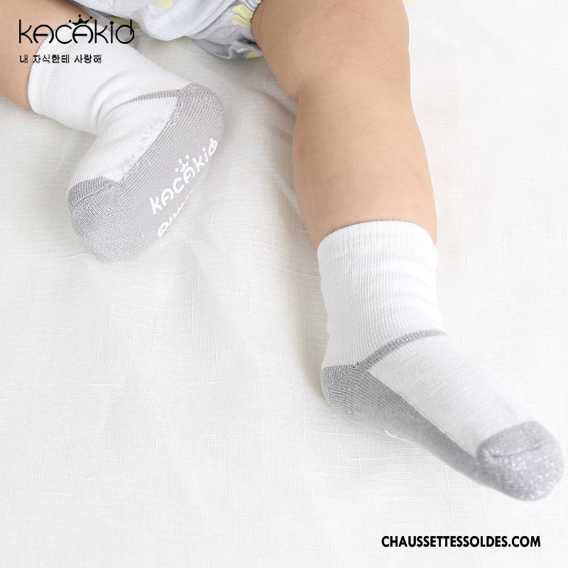 Chaussettes Courtes Fille Enfant Derbies Antidérapant Chaussette Courte L'automne 100% Coton Blanc
