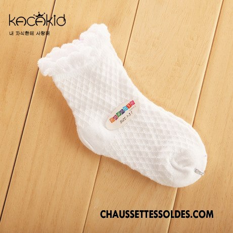 Chaussettes Courtes Fille Enfant Grille Dentelle Respirant Cuisse Fishnet Piqûre Rose