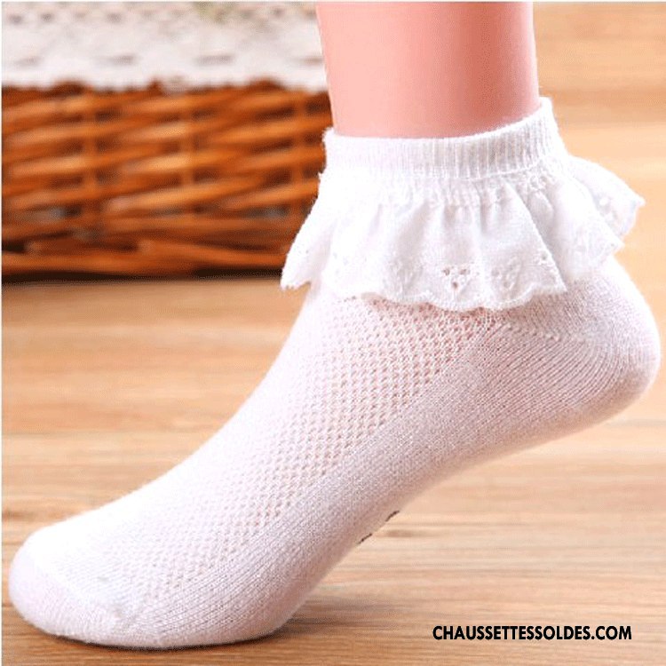 Chaussettes Courtes Fille Enfant Légère Engrener Dentelle Princesse Printemps Blanc