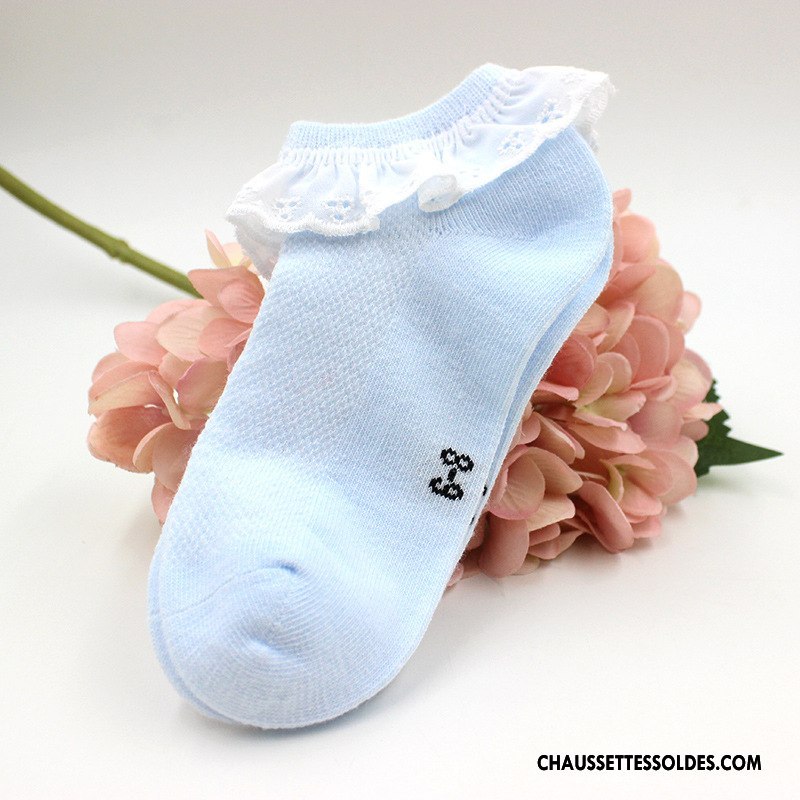 Chaussettes Courtes Fille Enfant Légère Engrener Dentelle Princesse Printemps Blanc