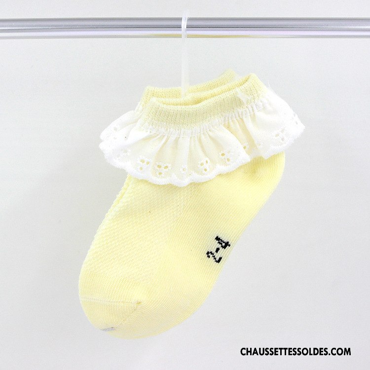 Chaussettes Courtes Fille Enfant Légère Engrener Dentelle Princesse Printemps Blanc