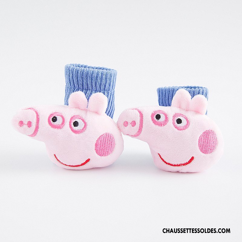 Chaussettes Courtes Fille Enfant Peluche Matelassé Créatif Charmant Gros Rouge