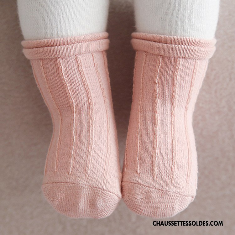 Chaussettes Courtes Fille Enfant Rayé Couche Double Bébé Petit Bouche Libre Jaune