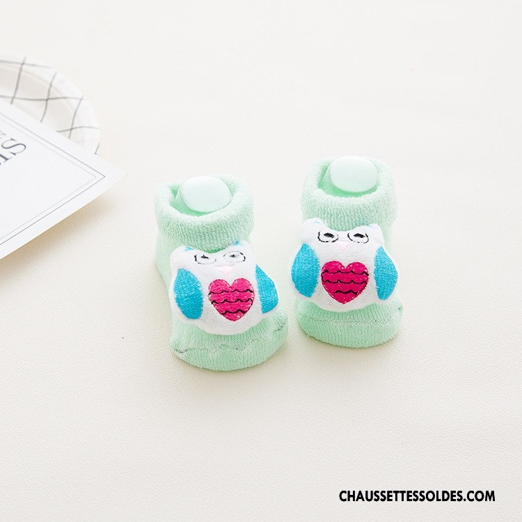 Chaussettes Courtes Fille Enfant Terry Le Nouveau Renforcé Dessin Animé Hiver Bleu Marin