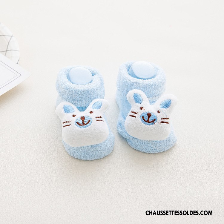 Chaussettes Courtes Fille Enfant Terry Le Nouveau Renforcé Dessin Animé Hiver Bleu Marin