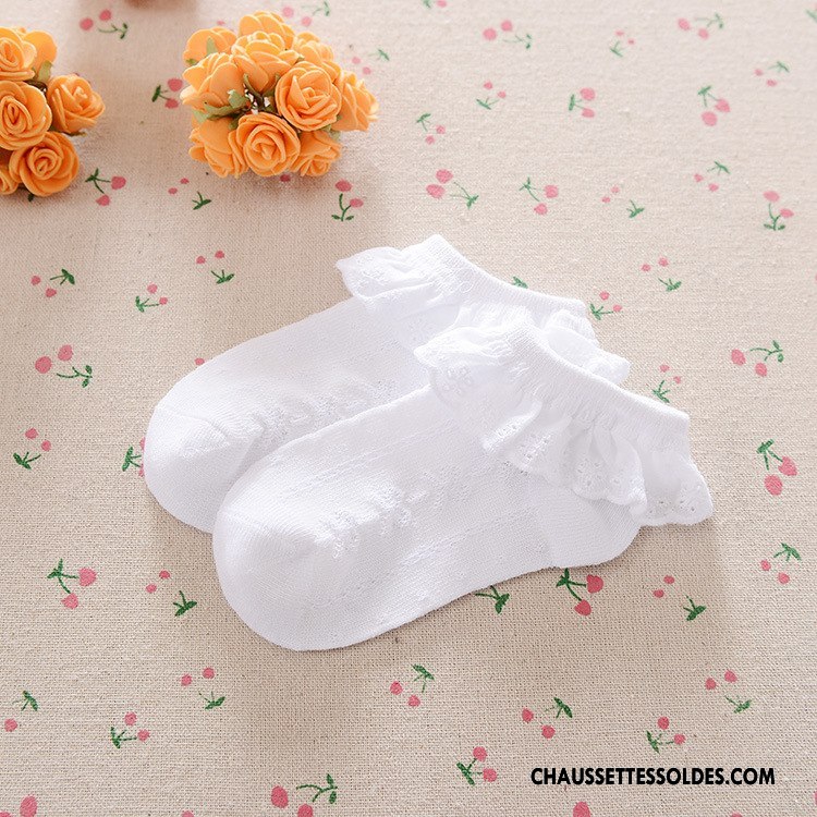 Chaussettes Courtes Fille Engrener Chaussettes En Coton Printemps Dentelle Mince Été Violet