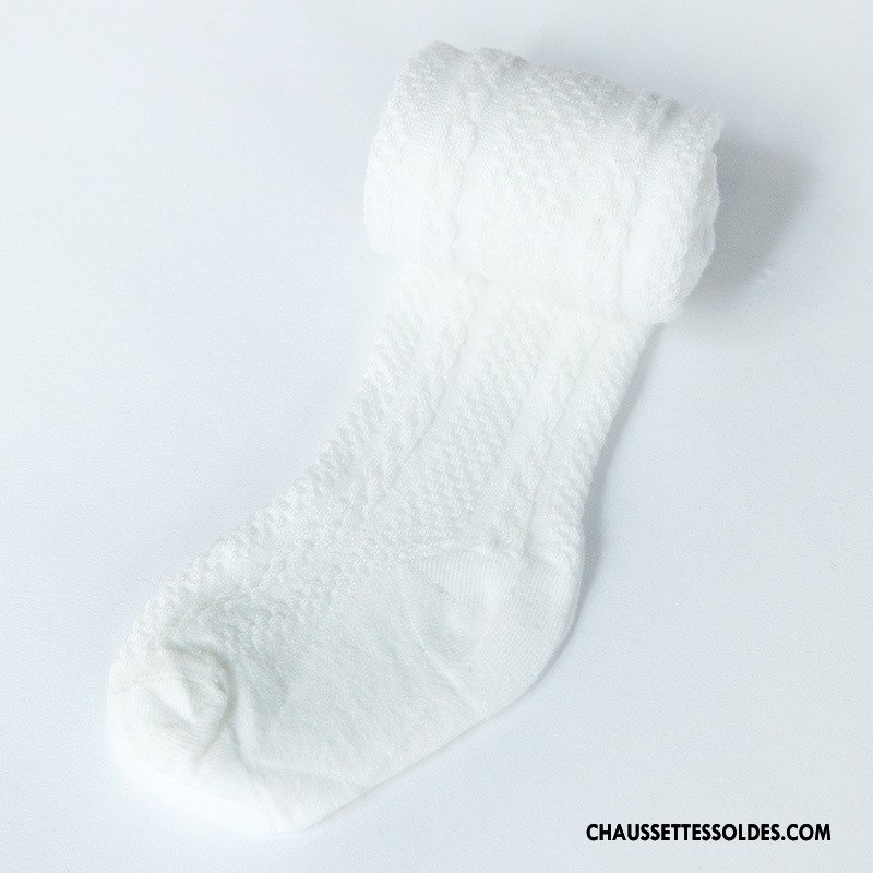 Chaussettes Courtes Fille Gros Engrener Légère Femme Bébé Lin Jaune