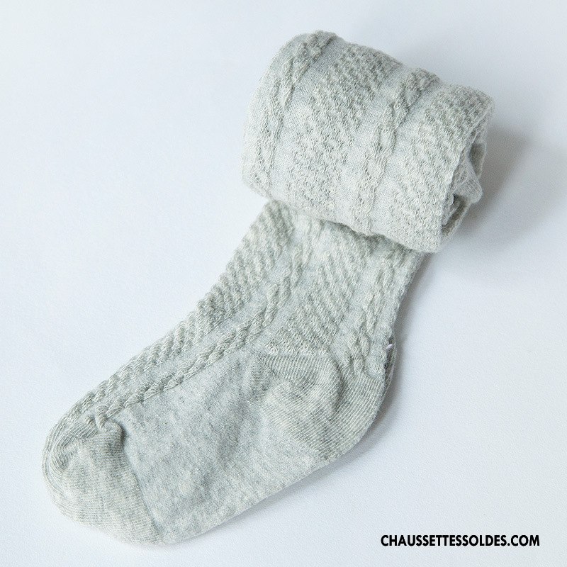 Chaussettes Courtes Fille Gros Engrener Légère Femme Bébé Lin Jaune