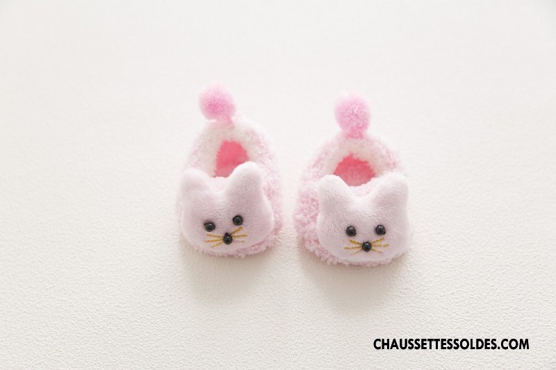 Chaussettes Courtes Fille Hiver Bébé Animal Enfant Dimensionnel Dessin Animé Bordeaux